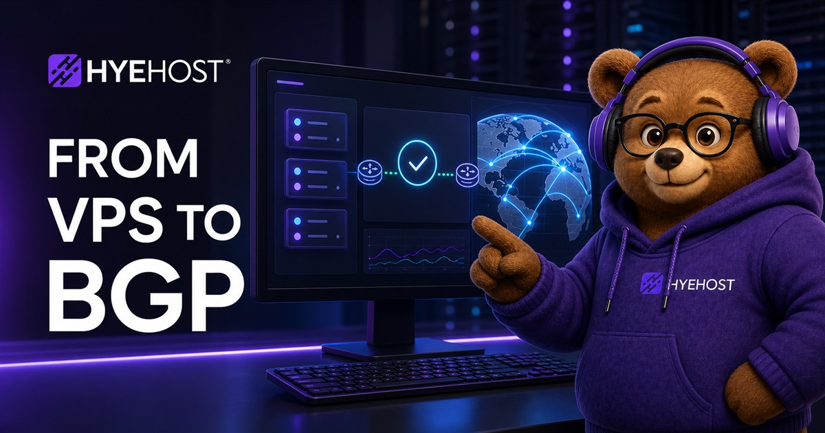 From VPS Setup to BGP HYEHOST blog artwork